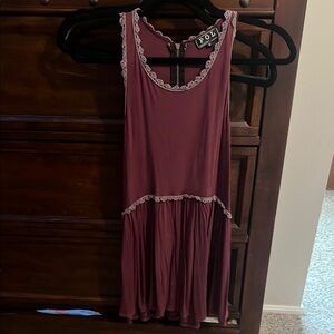 Maroon tank with Lace Trim